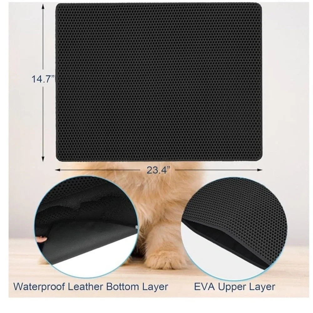 Animology Gift Bundle for Cats Black Honeycomb Cat Litter Mat with Animology.